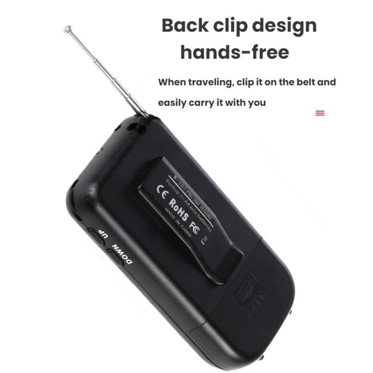 Portable FM/AM/SW Multi-Band High-Sensitivity Clock-Controlled Radio Player, Specification: For EU(Black) - Radio Player by buy2fix | Online Shopping UK | buy2fix