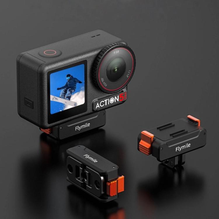 For DJI Osmo Action 5 Pro /4/3 Flymile Magnetic Quick Release Base With 1/4-inch Screw & 2-claw Interface(Black) - Mount & Holder by Flymile | Online Shopping UK | buy2fix