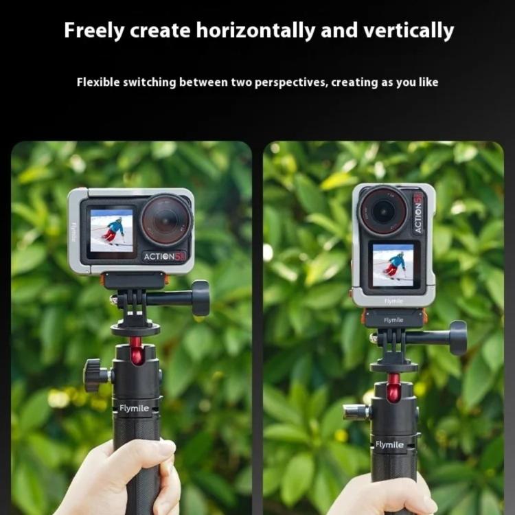 For DJI Osmo Action 5 Pro /4/3 Flymile Magnetic Quick Release Base With 1/4-inch Screw & 2-claw Interface(Black) - Mount & Holder by Flymile | Online Shopping UK | buy2fix