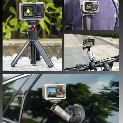 For DJI Osmo Action 5 Pro /4/3 Flymile Magnetic Quick Release Base With 1/4-inch Screw & 2-claw Interface(Black) - Mount & Holder by Flymile | Online Shopping UK | buy2fix