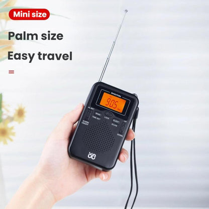 Portable FM/AM Clock-Controlled Stereo Pocket Radio Player, Size: For US(Black) - Radio Player by buy2fix | Online Shopping UK | buy2fix
