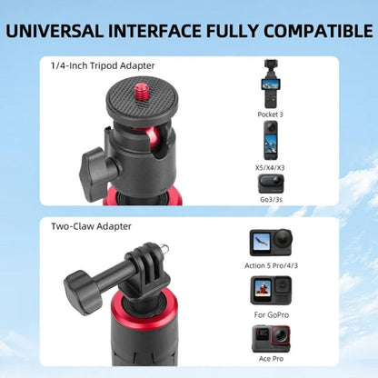 Flymile 1.6m Extendable Selfie Stick Tripod For Action Cameras One-Button Quick Setup Monopod With Wide-Angle View - Extendable Pole by Flymile | Online Shopping UK | buy2fix