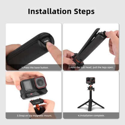 Flymile 20-54cm Magnetic Quick-Release Tripod for Insta360 Ace Pro 2/X5/X4/X3/X2/Ace Pro/Ace(Black) - Self Monopod Grip by Flymile | Online Shopping UK | buy2fix