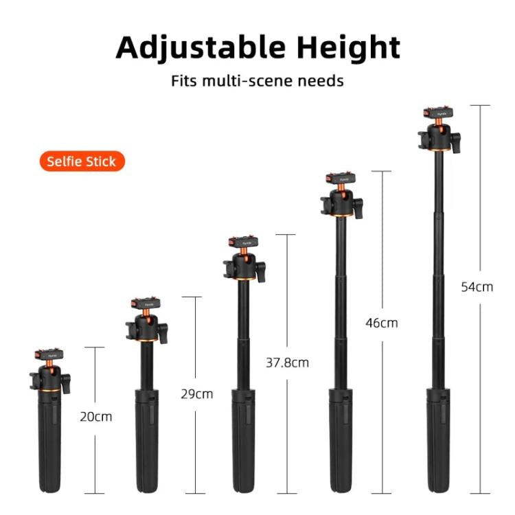 Flymile 20-54cm Magnetic Quick-Release Tripod for Insta360 Ace Pro 2/X5/X4/X3/X2/Ace Pro/Ace(Black) - Self Monopod Grip by Flymile | Online Shopping UK | buy2fix