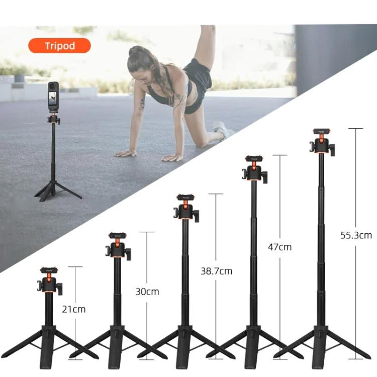 Flymile 20-54cm Magnetic Quick-Release Tripod for Insta360 Ace Pro 2/X5/X4/X3/X2/Ace Pro/Ace(Black) - Self Monopod Grip by Flymile | Online Shopping UK | buy2fix
