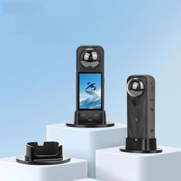 For Insta360 X5  Flymile Anti-Slip Base Plastic Desktop Stand Stable Camera Holder(Black) - Mount & Holder by Flymile | Online Shopping UK | buy2fix