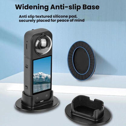 For Insta360 X5  Flymile Anti-Slip Base Plastic Desktop Stand Stable Camera Holder(Black) - Mount & Holder by Flymile | Online Shopping UK | buy2fix