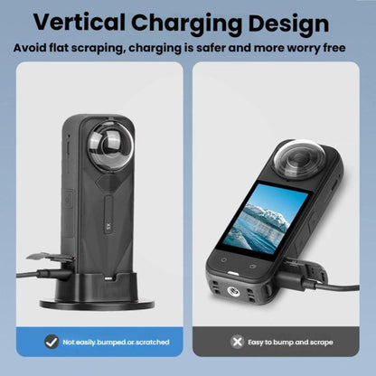 For Insta360 X5  Flymile Anti-Slip Base Plastic Desktop Stand Stable Camera Holder(Black) - Mount & Holder by Flymile | Online Shopping UK | buy2fix