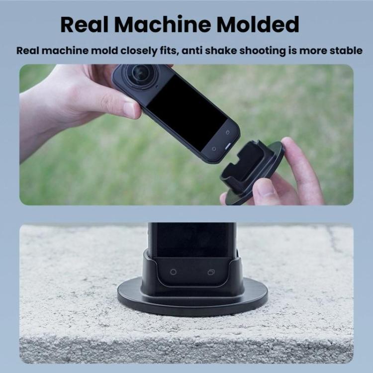 For Insta360 X5  Flymile Anti-Slip Base Plastic Desktop Stand Stable Camera Holder(Black) - Mount & Holder by Flymile | Online Shopping UK | buy2fix