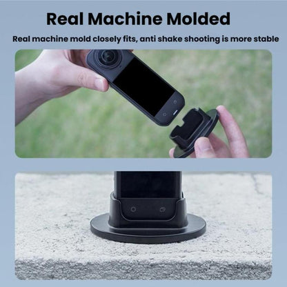 For Insta360 X5  Flymile Anti-Slip Base Plastic Desktop Stand Stable Camera Holder(Black) - Mount & Holder by Flymile | Online Shopping UK | buy2fix