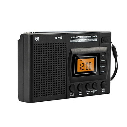 FM/AM/SW Full-Band Portable Clock LCD Clock Control Radio Player, Specifications: For EU(Black) - Radio Player by buy2fix | Online Shopping UK | buy2fix