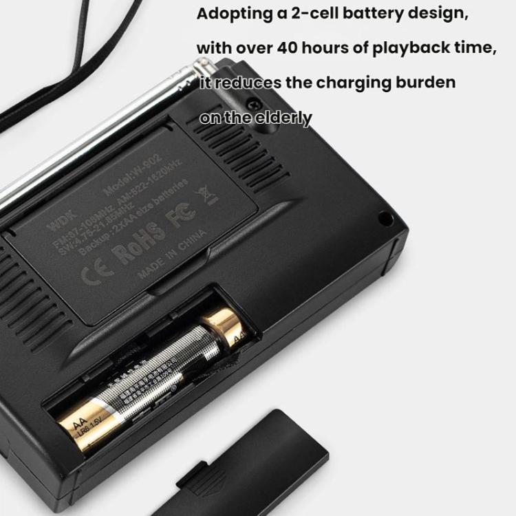 FM/AM/SW Full-Band Portable Clock LCD Clock Control Radio Player, Specifications: For EU(Black) - Radio Player by buy2fix | Online Shopping UK | buy2fix