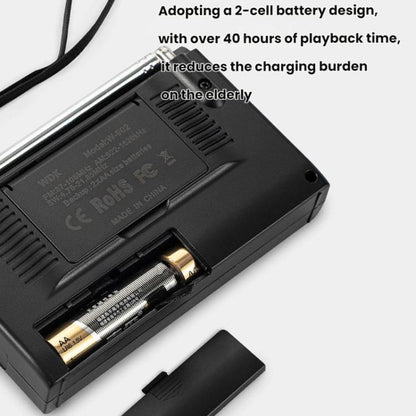 FM/AM/SW Full-Band Portable Clock LCD Clock Control Radio Player, Specifications: For EU(Black) - Radio Player by buy2fix | Online Shopping UK | buy2fix