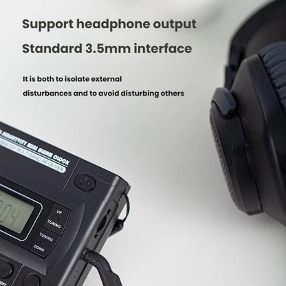 FM/AM/SW Full-Band Portable Clock LCD Clock Control Radio Player, Specifications: For US(Black) - Radio Player by buy2fix | Online Shopping UK | buy2fix