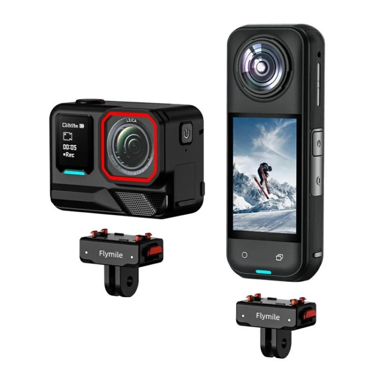 Flymile Plastic Magnetic Quick-Release Base For Insta360 Ace Pro 2/X5/X4/X3/X2/Ace Pro/Ace(Black) - Mount & Holder by Flymile | Online Shopping UK | buy2fix