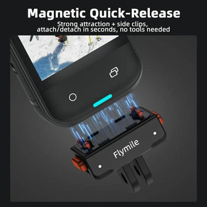 Flymile Plastic Magnetic Quick-Release Base For Insta360 Ace Pro 2/X5/X4/X3/X2/Ace Pro/Ace(Black) - Mount & Holder by Flymile | Online Shopping UK | buy2fix