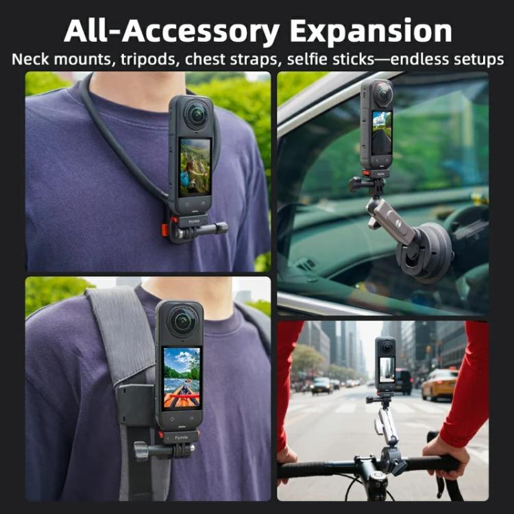 Flymile Plastic Magnetic Quick-Release Base For Insta360 Ace Pro 2/X5/X4/X3/X2/Ace Pro/Ace(Black) - Mount & Holder by Flymile | Online Shopping UK | buy2fix