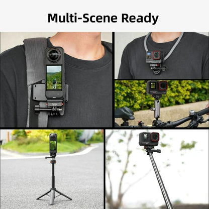 Flymile Magnetic Quick-Release Base 1/4 Inch Thread Foldable Extension Kit for Insta360 Ace Pro 2/Ace Pro/Ace/X5/X4/X3/X2(Black) - Mount & Holder by Flymile | Online Shopping UK | buy2fix