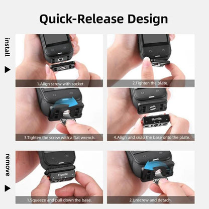 Flymile Magnetic Quick-Release Base 1/4 Inch Thread Foldable Extension Kit for Insta360 Ace Pro 2/Ace Pro/Ace/X5/X4/X3/X2(Black) - Mount & Holder by Flymile | Online Shopping UK | buy2fix