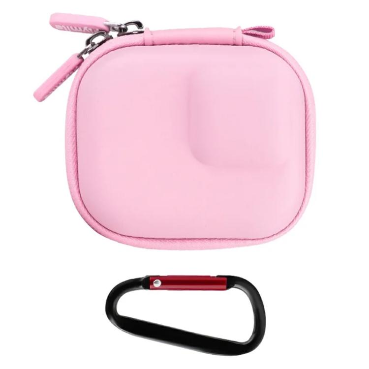 Flymile PU Mini Camera Case with Carabiner For Caged DJI Action 3/4/5 Pro/Insta360 Ace Pro 2/1/GoPro(Pink) - Case & Bags by Flymile | Online Shopping UK | buy2fix