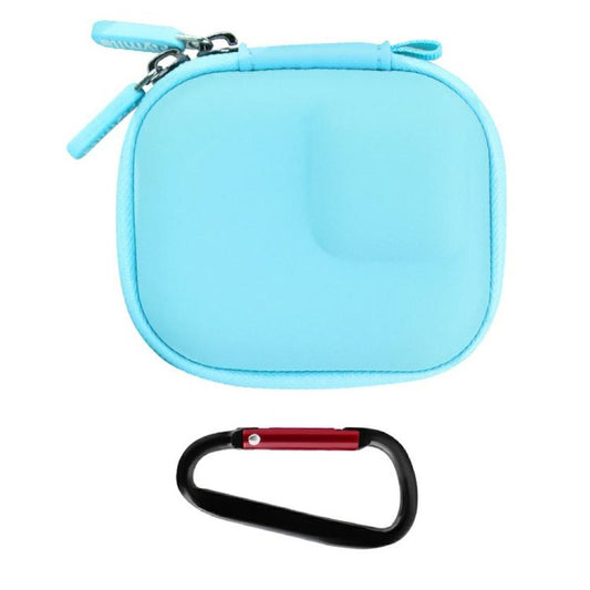 Flymile PU Mini Camera Case with Carabiner For Caged DJI Action 3/4/5 Pro/Insta360 Ace Pro 2/1/GoPro(Blue) - Case & Bags by Flymile | Online Shopping UK | buy2fix