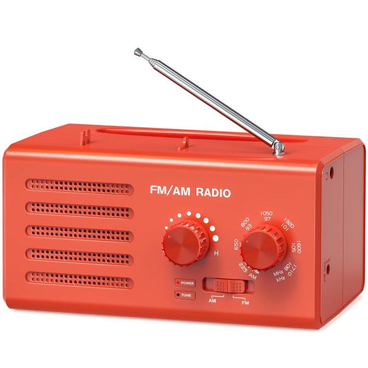 Dual-band FM/AM External Power Socket Radio Player, Specifications: For EU(Red) - Radio Player by buy2fix | Online Shopping UK | buy2fix