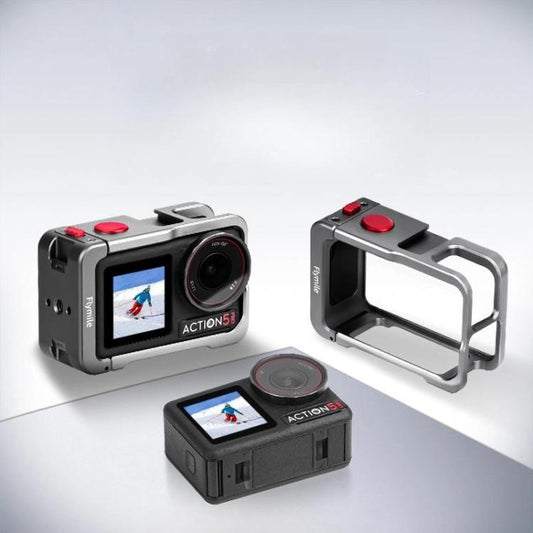 For DJI Osmo Action 5 Pro/4/3 Flymile Metal Protective Cage with Cold Shoe Mount(Metal Color) - Protection Frame by Flymile | Online Shopping UK | buy2fix