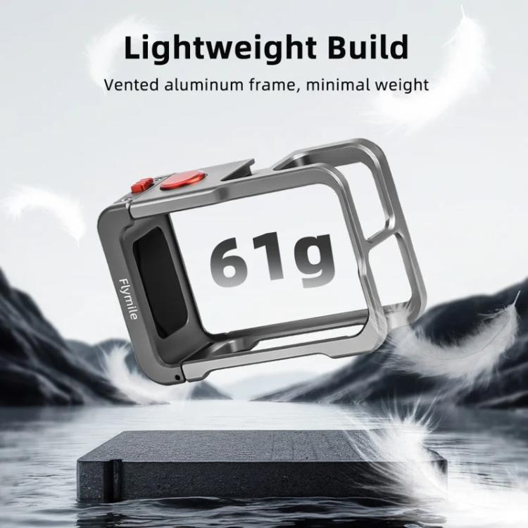 For DJI Osmo Action 5 Pro/4/3 Flymile Metal Protective Cage with Cold Shoe Mount(Metal Color) - Protection Frame by Flymile | Online Shopping UK | buy2fix