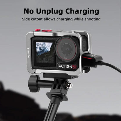 For DJI Osmo Action 5 Pro/4/3 Flymile Metal Protective Cage with Cold Shoe Mount(Metal Color) - Protection Frame by Flymile | Online Shopping UK | buy2fix