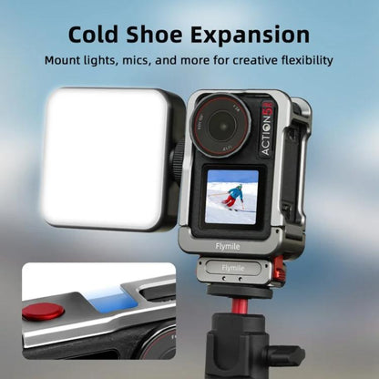 For DJI Osmo Action 5 Pro/4/3 Flymile Metal Protective Cage with Cold Shoe Mount(Metal Color) - Protection Frame by Flymile | Online Shopping UK | buy2fix