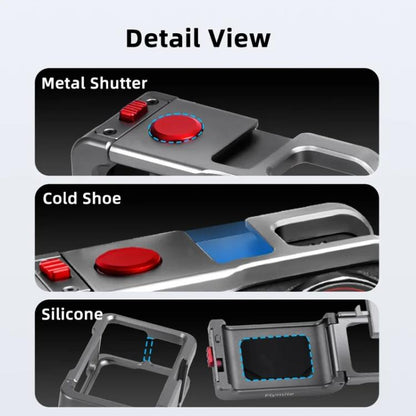 For DJI Osmo Action 5 Pro/4/3 Flymile Metal Protective Cage with Cold Shoe Mount(Metal Color) - Protection Frame by Flymile | Online Shopping UK | buy2fix