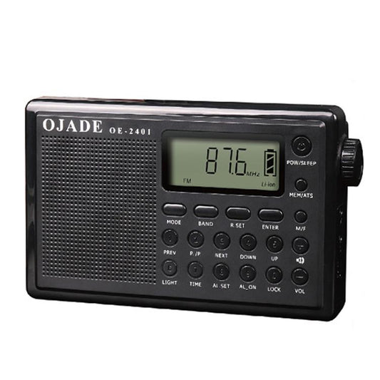 OJADE OE-2401 Full-Band Full-Channel Portable High Sensitivity Digital Display Bluetooth Stereo Radio(Black) - Radio Player by OJADE | Online Shopping UK | buy2fix