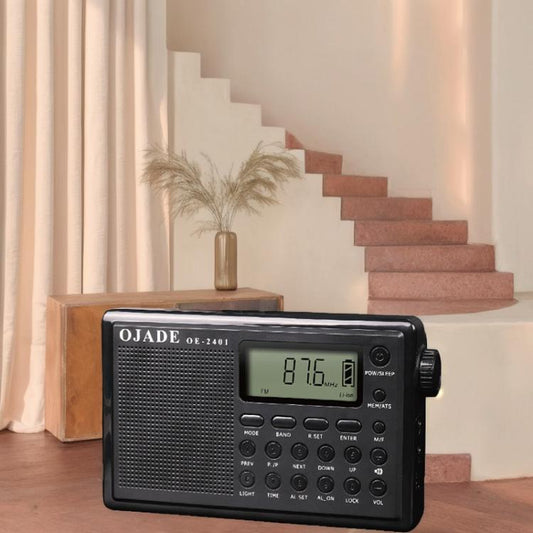 OJADE OE-2401 Full-Band Full-Channel Portable High Sensitivity Digital Display Bluetooth Stereo Radio(Black) - Radio Player by OJADE | Online Shopping UK | buy2fix
