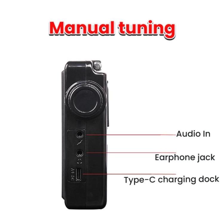 OJADE OE-2401 Full-Band Full-Channel Portable High Sensitivity Digital Display Bluetooth Stereo Radio(Black) - Radio Player by OJADE | Online Shopping UK | buy2fix