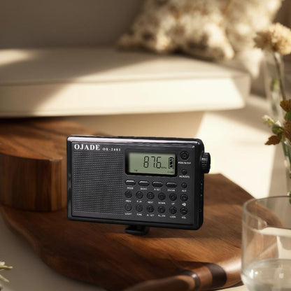 OJADE OE-2401 Full-Band Full-Channel Portable High Sensitivity Digital Display Bluetooth Stereo Radio(Black) - Radio Player by OJADE | Online Shopping UK | buy2fix
