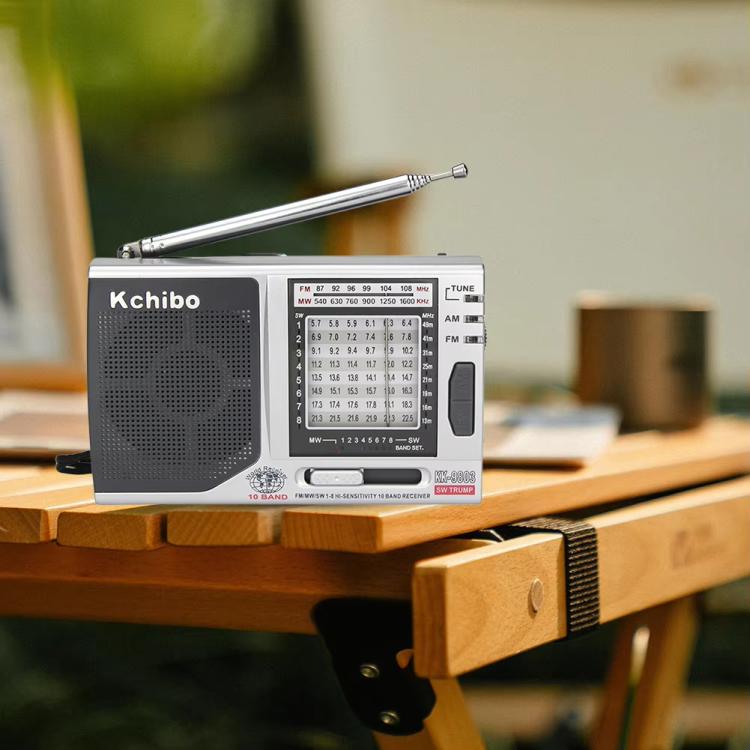 Kchibo 10-Band AM/FM/SW Portable Radio with High-Fidelity Speaker Compact Mini Multi-Band Receiver(Silver) - Radio Player by Kchibo | Online Shopping UK | buy2fix