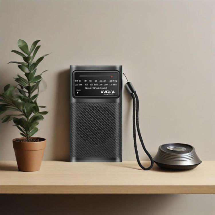 INDIN BC-R955 Portable AM/FM Radio with High-Fidelity Sound & Clip-On Design Sports Outdoor Player(Black) - Radio Player by INDIN | Online Shopping UK | buy2fix