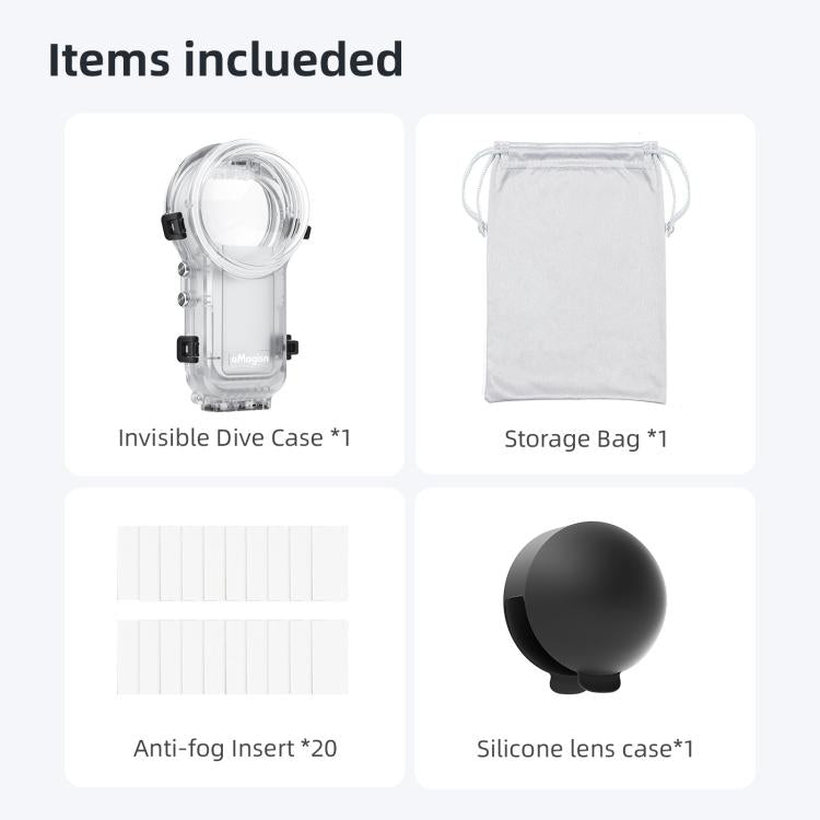 For Insta360 X5 AMagisn 60m/196ft Diving Case Quick-Release Full Invisible Waterproof Underwater Housing - Case & Bags by aMagisn | Online Shopping UK | buy2fix