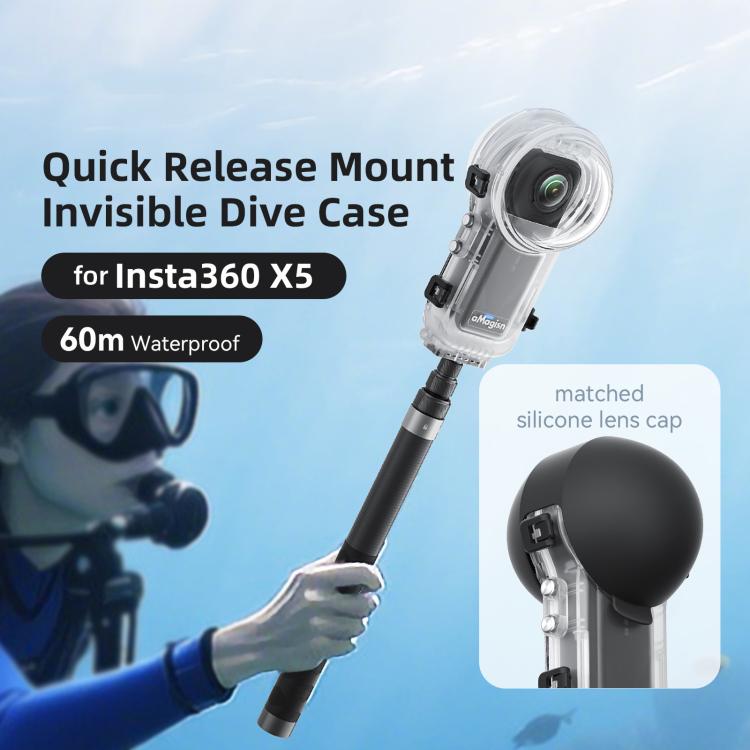For Insta360 X5 AMagisn 60m/196ft Diving Case Quick-Release Full Invisible Waterproof Underwater Housing - Case & Bags by aMagisn | Online Shopping UK | buy2fix