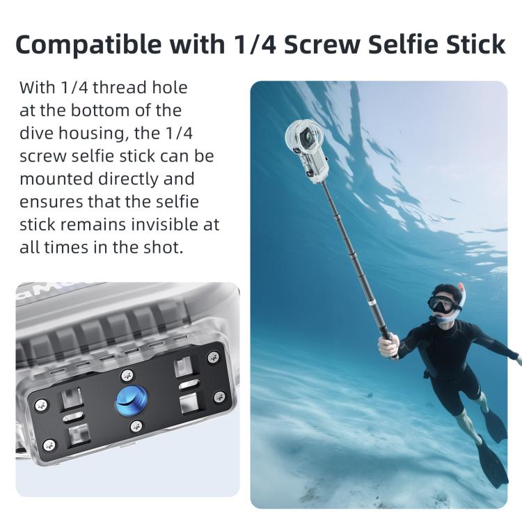 For Insta360 X5 AMagisn 60m/196ft Diving Case Quick-Release Full Invisible Waterproof Underwater Housing - Case & Bags by aMagisn | Online Shopping UK | buy2fix