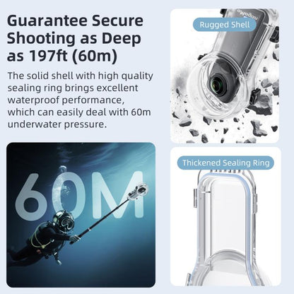 For Insta360 X5 AMagisn 60m/196ft Diving Case Quick-Release Full Invisible Waterproof Underwater Housing - Case & Bags by aMagisn | Online Shopping UK | buy2fix