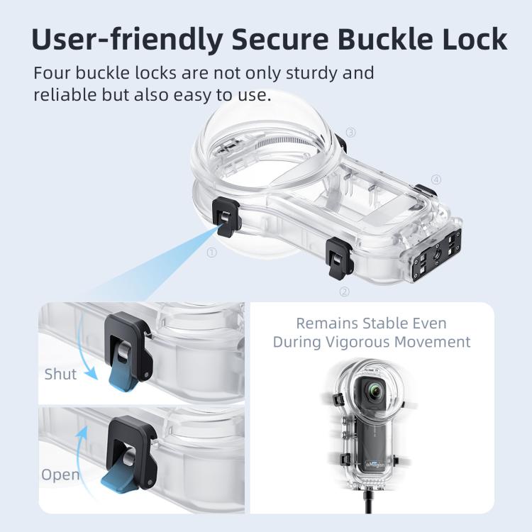 For Insta360 X5 AMagisn 60m/196ft Diving Case Quick-Release Full Invisible Waterproof Underwater Housing - Case & Bags by aMagisn | Online Shopping UK | buy2fix