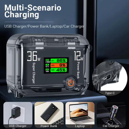 CYNOVA Fast Charging Hub for DJI Osmo 360/Action 5 Pro/4/3 With 1.14 inch TFT LCD Display(Translucent) - Cable & Charger by CYNOVA | Online Shopping UK | buy2fix