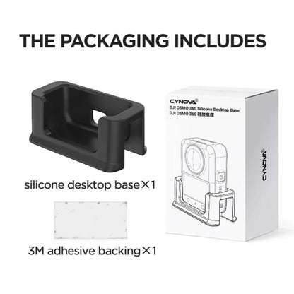 For DJI Osmo 360 Action Camera CYNOVA Silicone Mount Base Desktop & Car Holder(Black) - Mount & Holder by CYNOVA | Online Shopping UK | buy2fix