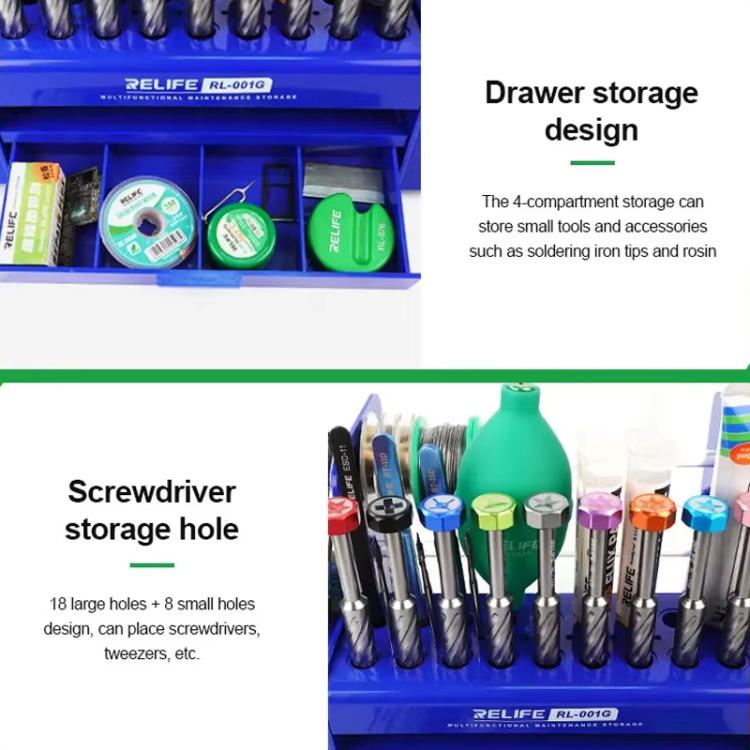 RELIFE RL-001G Desktop Screwdriver Display Rack Repair Tool Storage Rack - Tool Boxes & Bags by RELIFE | Online Shopping UK | buy2fix