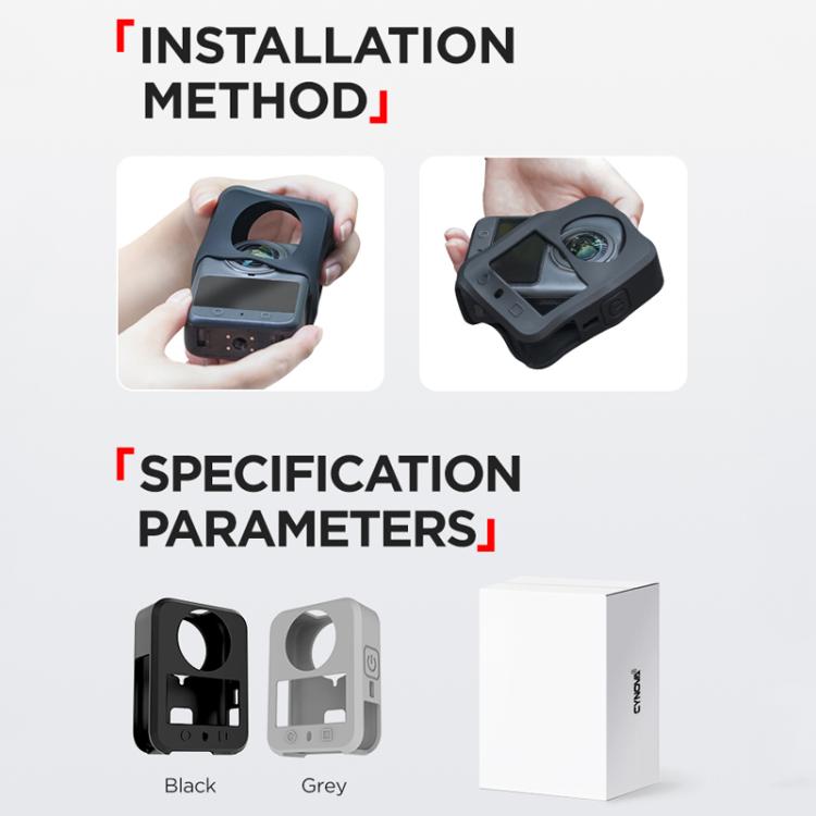 For DJI Osmo 360 CYNOVA Silicone Case Anti-Scratch Shockproof Full Body Protective Cover(Black) - Case & Bags by CYNOVA | Online Shopping UK | buy2fix