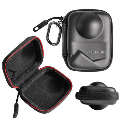 TELESIN Full-Coverage PU Carrying Case for DJI Osmo 360 Camera Protective Pouch with Carabiner Clip - Case & Bags by TELESIN | Online Shopping UK | buy2fix