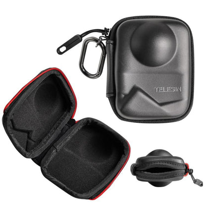TELESIN Open Bottom PU Carrying Case for DJI Osmo 360 Camera Protective Pouch with Carabiner Clip - Case & Bags by TELESIN | Online Shopping UK | buy2fix