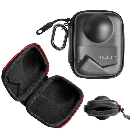 TELESIN Open Bottom PU Carrying Case for DJI Osmo 360 Camera Protective Pouch with Carabiner Clip - Case & Bags by TELESIN | Online Shopping UK | buy2fix