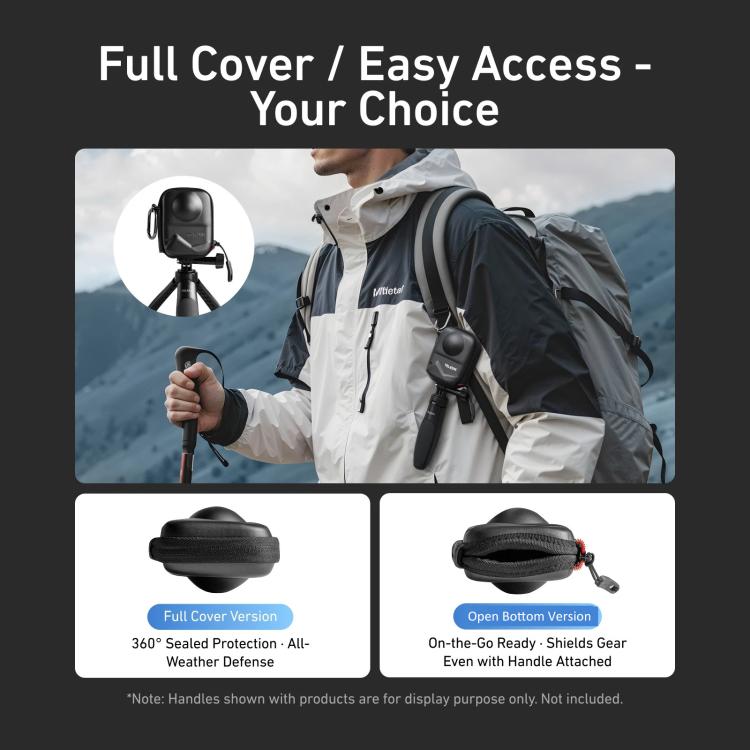 TELESIN Open Bottom PU Carrying Case for DJI Osmo 360 Camera Protective Pouch with Carabiner Clip - Case & Bags by TELESIN | Online Shopping UK | buy2fix